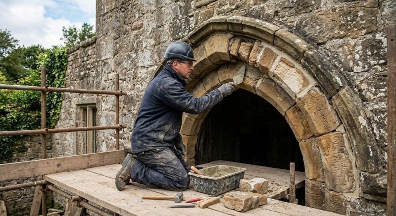 Our team working on Masonry Service projects in Peoria, IL