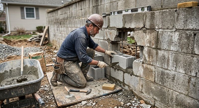 Block Wall Repair in Morton, IL