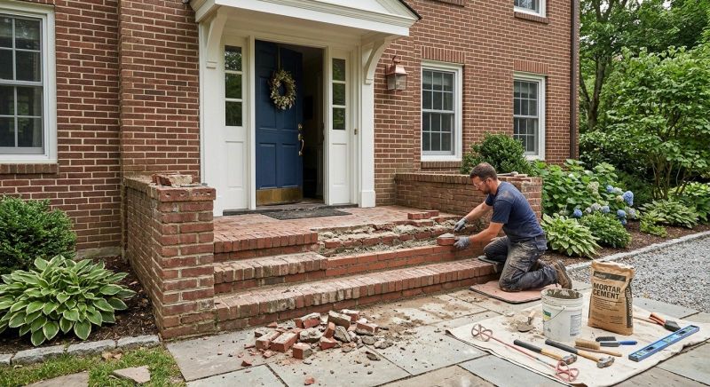 Brick Stoop Repair in Peoria, IL