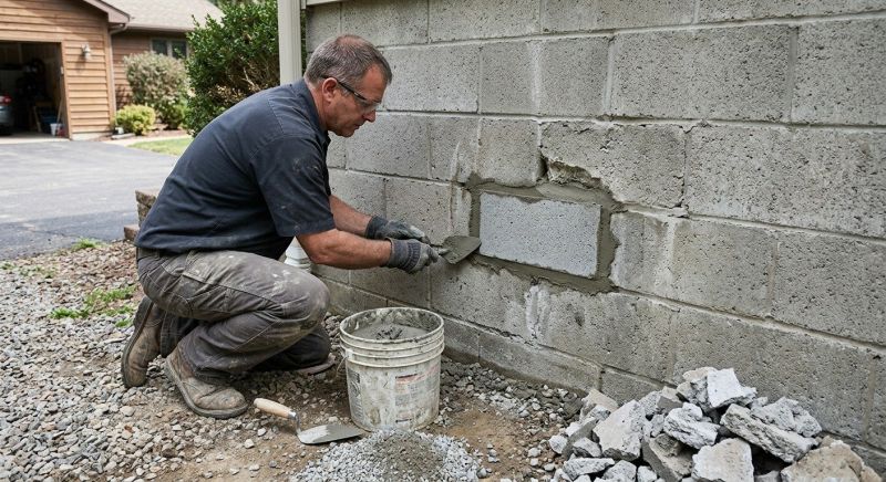 Cinder Block Wall Repair in East Peoria, IL