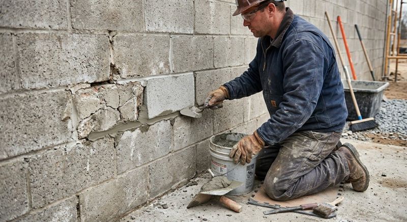 Concrete Block Repair in Peoria County, IL