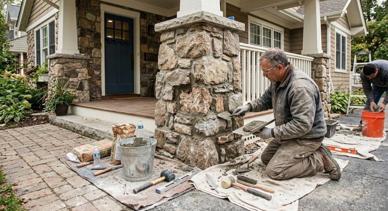 Stone Column Repair in Peoria, IL