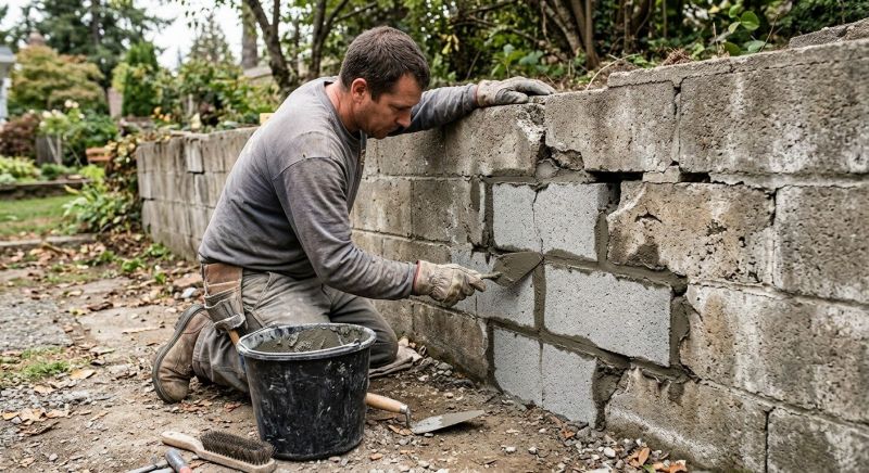 Stone Wall Repair in Princeville, IL